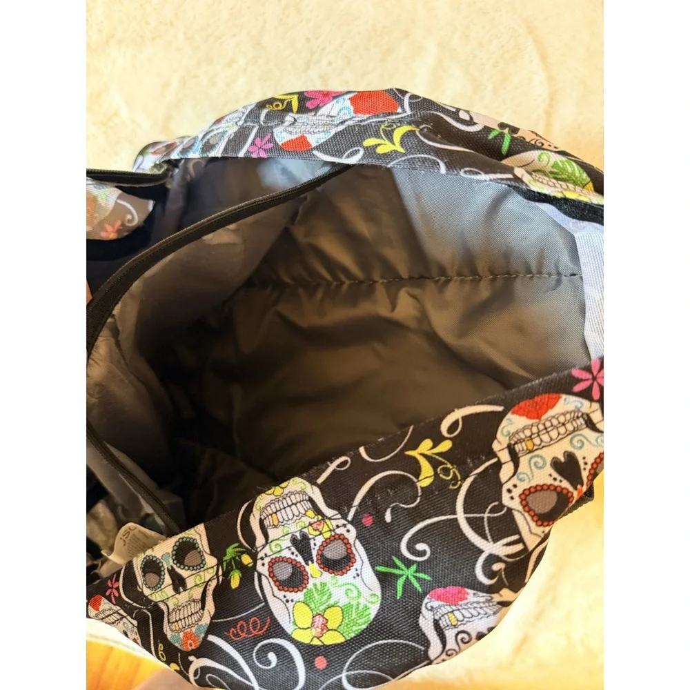 JanSport Trans Supermax Backpack Black Sugar Skull Print y2k grunge edgy goth